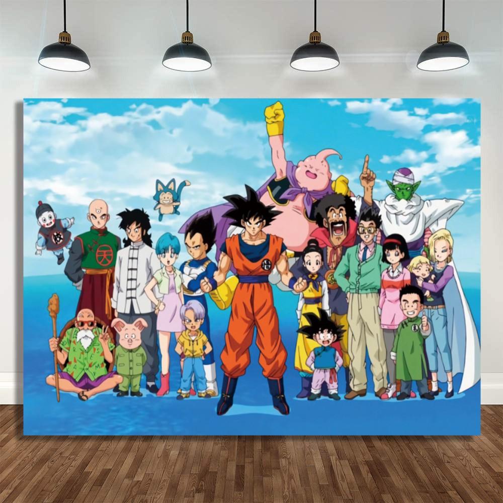 Dragon ball Birthday Decoration Goku Figure Stickers Balloons Disposable Tableware Tablecloth Straw Plates Baby Shower Supplies