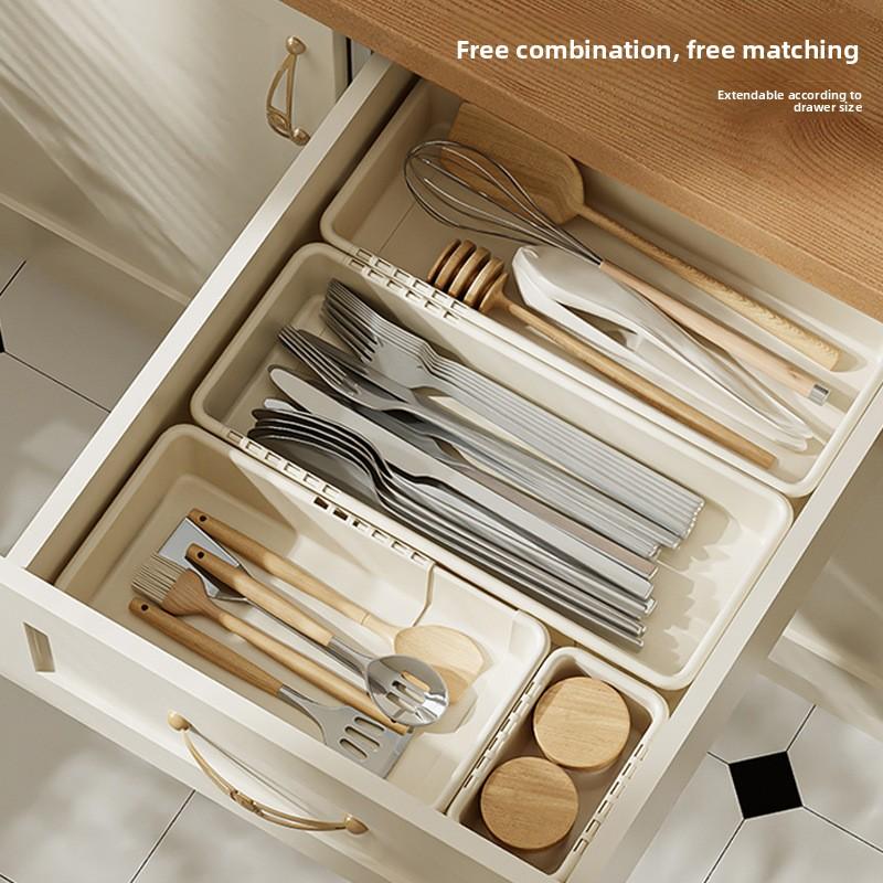 Retractable Partition Storage Box, Household Kitchen Tableware Drawer Storage Box, Multi-functional Underwear and Sock Storage Box