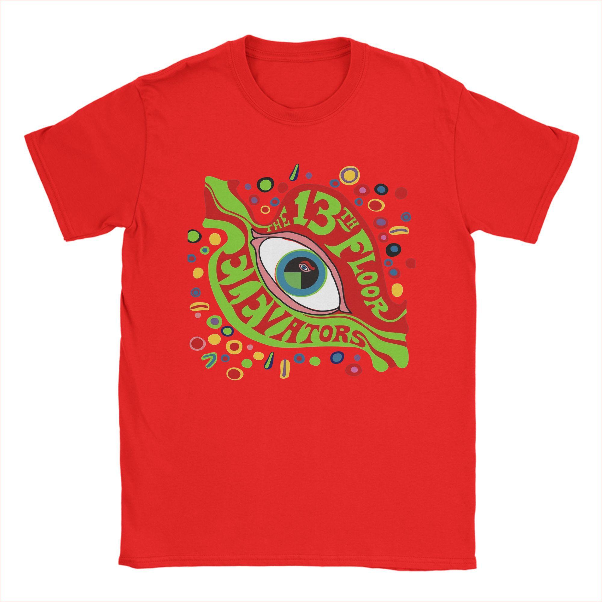 

13th Floor Elevators Rock Band T Shirt for Men 100% Cotton Casual T-Shirts O Neck Tour Tees Short Sleeve Clothing Plus Size S