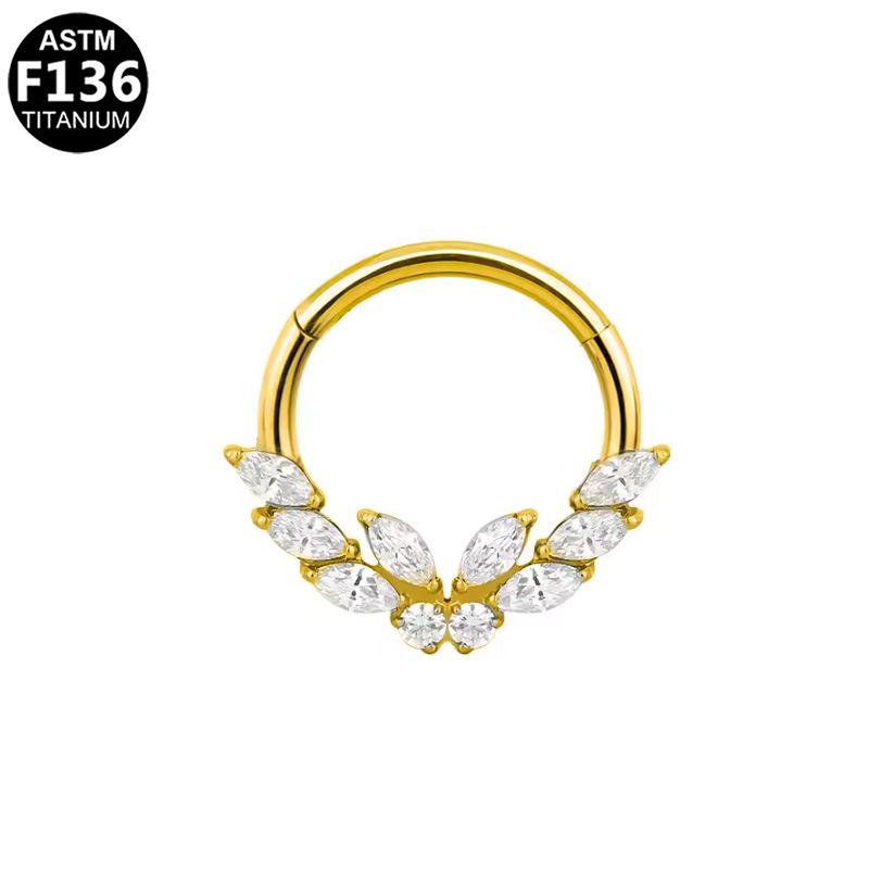 European-American Zirconia G23 Titanium Alloy Nose Ring & Stud