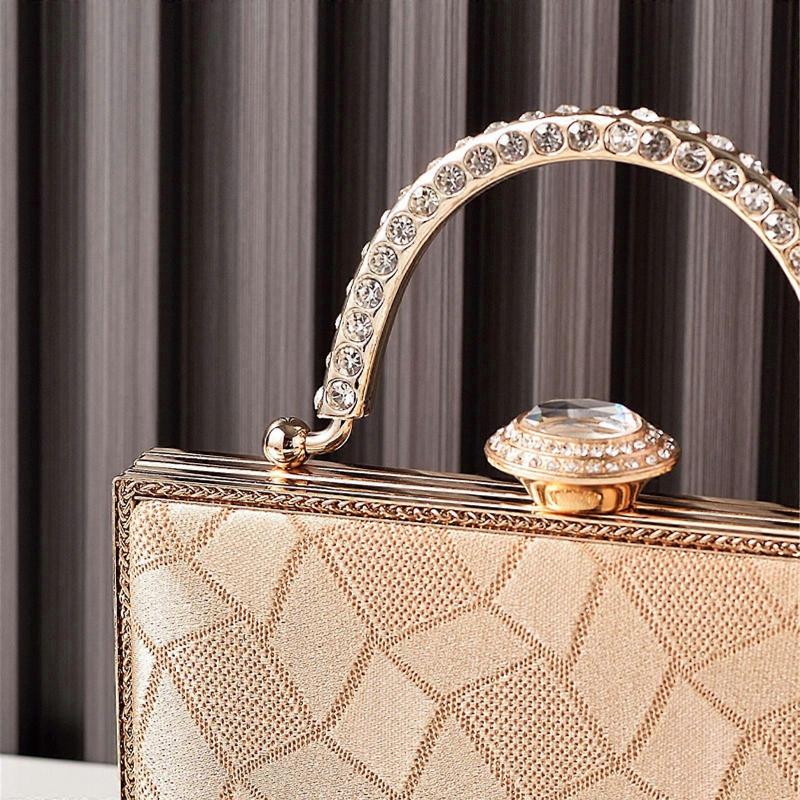 Elegant Evening Clutch Bag Shoulder Purse Crossbody Bags With Rhinestones Embellishments For Prom Parties And Weddings  Red