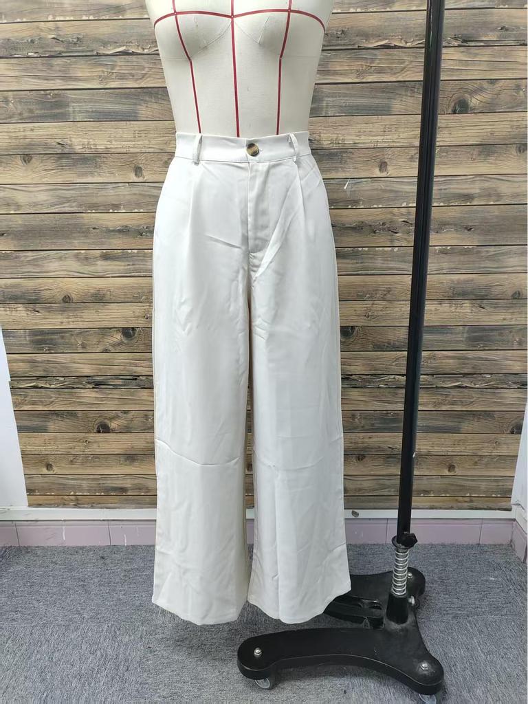 2025 New Women's Solid Color Fashion Trousers: Straight-Leg Suit & Casual Pants