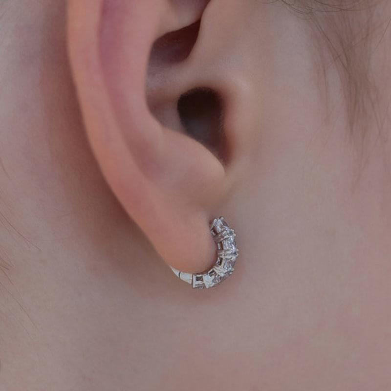 TATIANA (925 Silver) Lucent Line Hoop Earrings EC3200