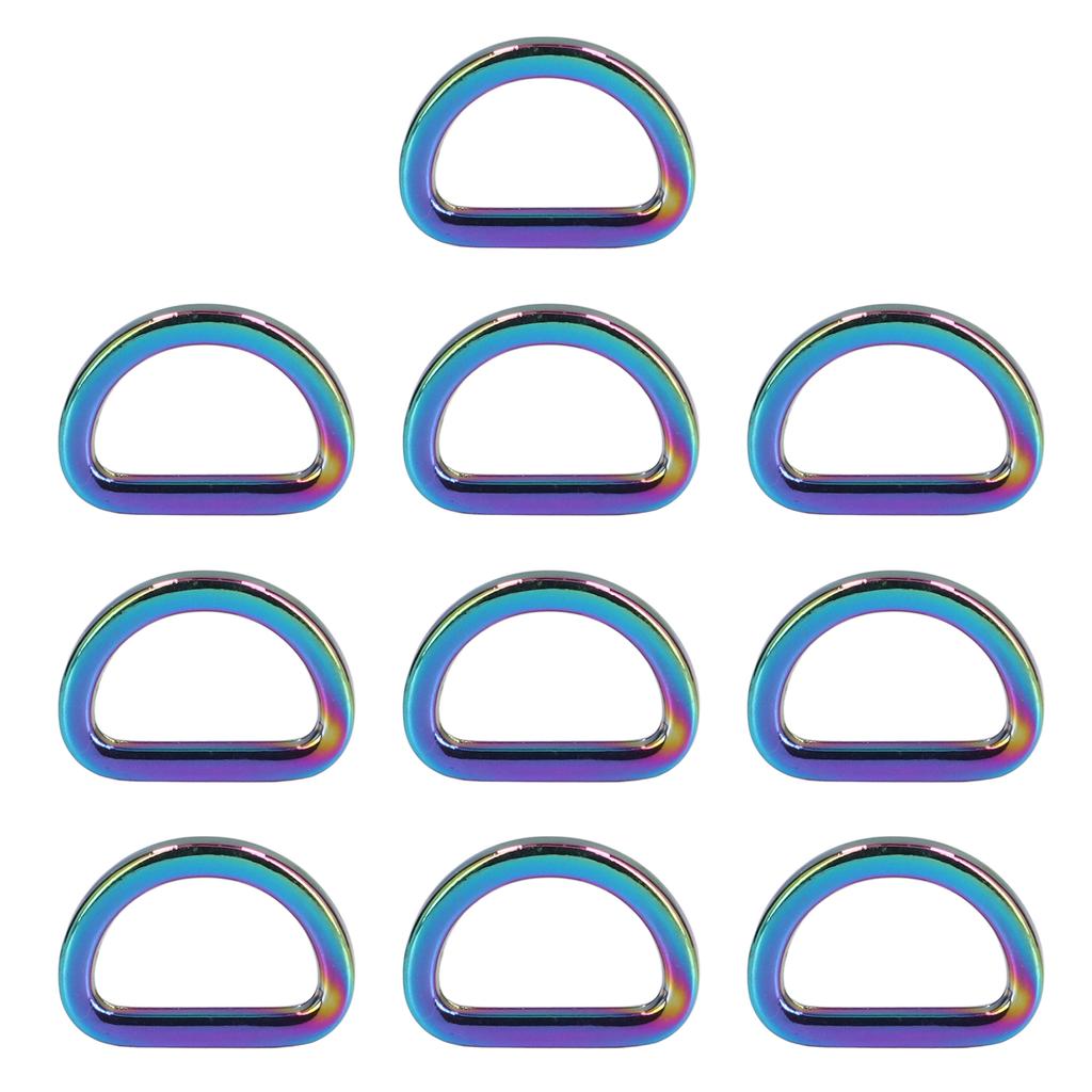 10pcs D Rings Glossy Comfortable Small Compact Decorative Bag Buckles for Crafts
