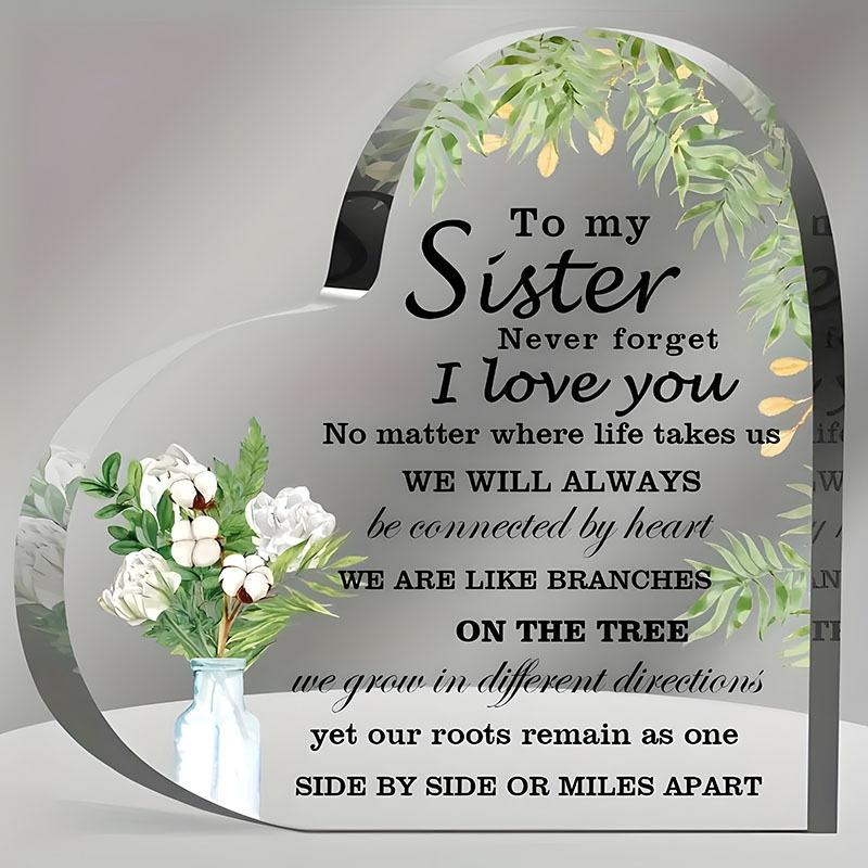 Acrylic Heart-Shaped Gifts Decor Sign For Girlfriend Mother and Friend Birthday Christmas Mothers Day and Valentine's Day Gifts