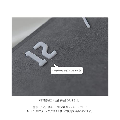 Chikei Kobo Gray Wood Double Sided Wall Clock Stylish Interior Present Housewarming Design Natural Wooden