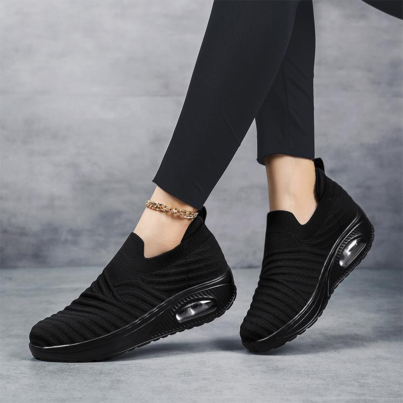 Women Slip on Walking Shoes Women Black Pink Blue Grey Sneakers Elevator Platform Socks Shoes Women's Orthopedic Casual Shoes Plus Size 42