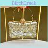 Light Luxury Rhinestone Embellished Evening Clutch With Lock Closure For Formal Occasions