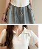 High end small lapel short-sleeved women's T-shirt
