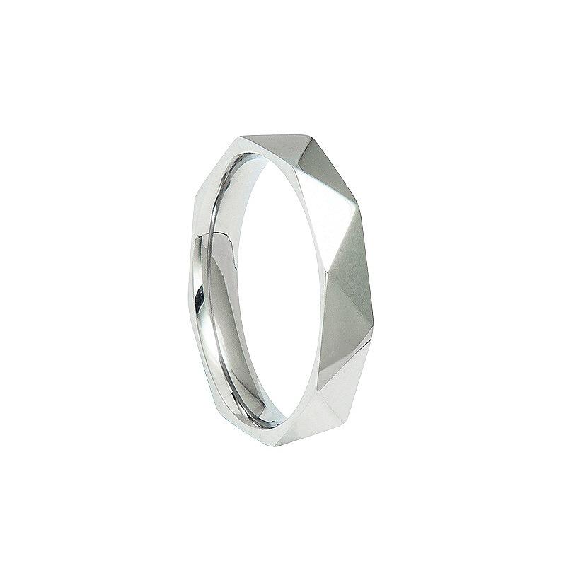 

4mm Minimalism Stainless Steel Rhombus Surface Cutting Unisex Ring Jewelry Props Accessories Gifts Classic Couple Jewelry 12 срібний