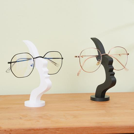 Szklany uchwyt w kształcie twarzy Abstrakcyjny stojak do ekspozycji okularów przeciwsłonecznych z boczną twarzą Organizer do przechowywania na biurko Drukowany 3D do domu, biura, sypialni, stolika nocnego, dekoracji biurka
