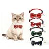 Bowknot Cat Collar with Bell Christmas Cat Collar for Small Medium Dog  Adjustable Double Bowtie Detachable Bell Cat Collar