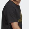 Adidas 3-Stripe Logo Print Sports Crew Neck T-Shirt Men Tops Black GU3643