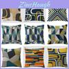 Geometric Linen Pillow Cover For Living Room Sofa Decor With Vintage Design