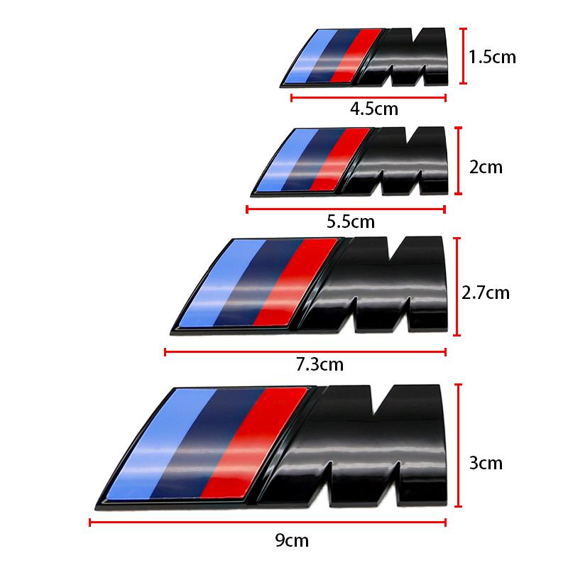 umbrx8 4 Sizes Gloss Matte Black Silver M Logo Emblem Badge For BMW E46 E90 F30 F10 G20 X3 X5 M3 M4 M5 Trunk Fender Sticker Car Decal