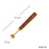 Gold-Plated Stainless Steel Measuring Cups & Spoons Set with Acacia Wood Handles, 8-Piece Kitchen Baking Tools.