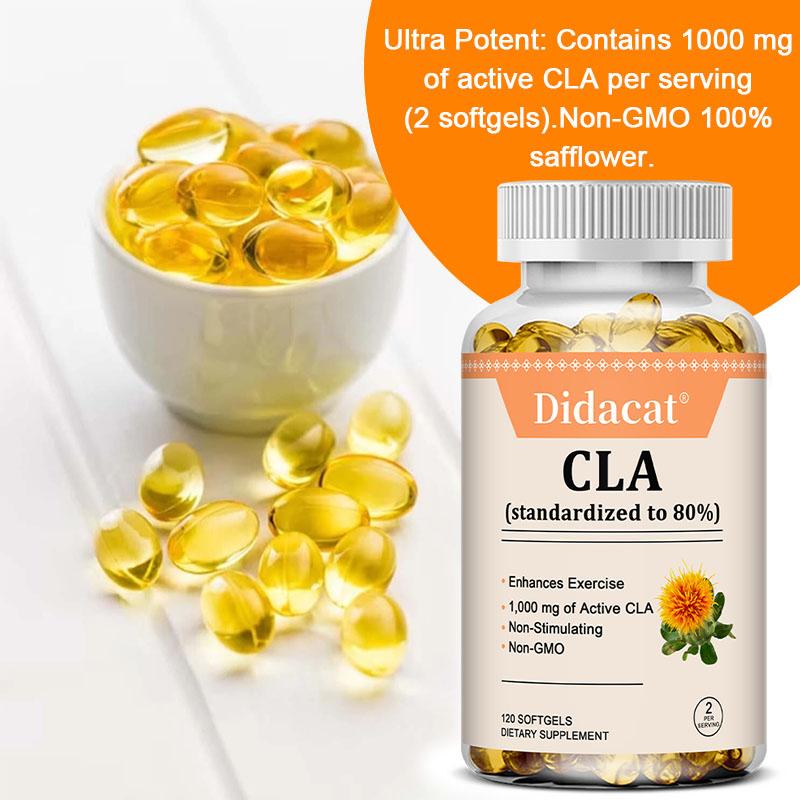 Enhances Exercise 1,000mg Supplements of Active CLA Non-Stimulating-120 Capsules