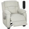 Electric Recliner Chair Reclining Armchair With USB Port Footrest Side Pockets Remote Control 86x90x103cm Beige