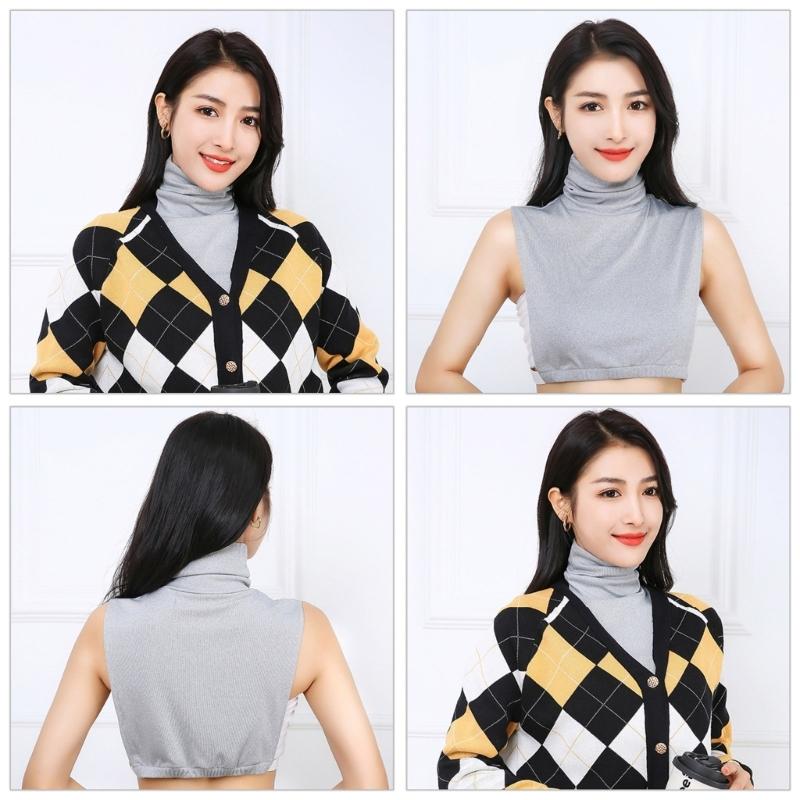 Weich und Bequem Damen Half Top Kragen Eleganter Nackenwärmer für Alle Jahreszeiten Trendiger Damenkragen Rollkragen
