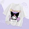 Kuromi Girl T Shirt Purple Cartoon Print Kids Tops Short Sleeve Tees Summer Breathable Cute Baby Casual Clothes Birthday Gifts