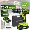 ONEGREEN Trapano Avvitatore a Percussione Elettrico 25+3 Coppia 2 Velocità Regolabile Avvitatore Elettrico Senza Fili Utensile Elettrico Per Batteria Makita 21V Pin