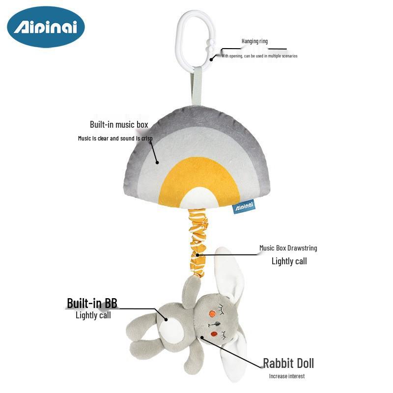 Cartoon Animal Pull Bell Baby Music Box & Car Hanging Toy