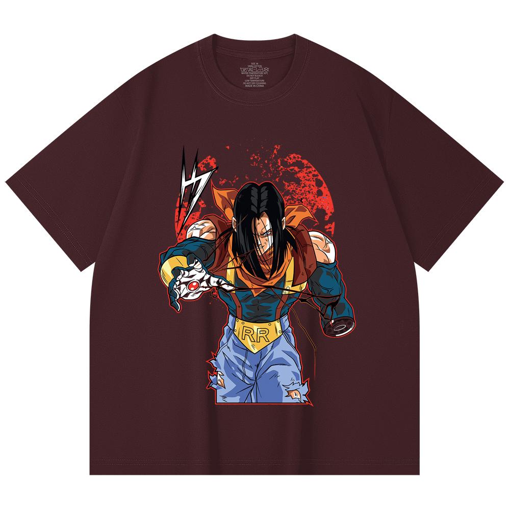 

230 Gsm 100% Cotton Dragon Ball V48 Android 17 Print Unisex Heavy Cotton T Shirt 2XL