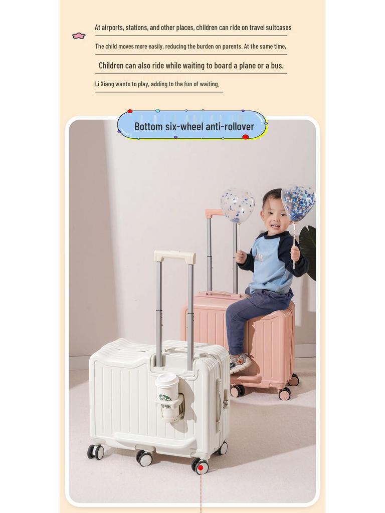 Children's Ride-On Suitcase with Universal Wheels & Combination Lock - 20 Inch