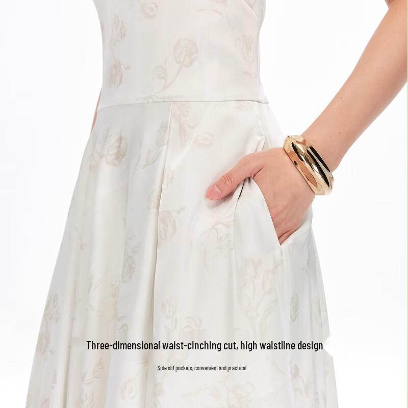 VEROMODA 2025 Autumn Printed Glossy Slit Camisole Dress