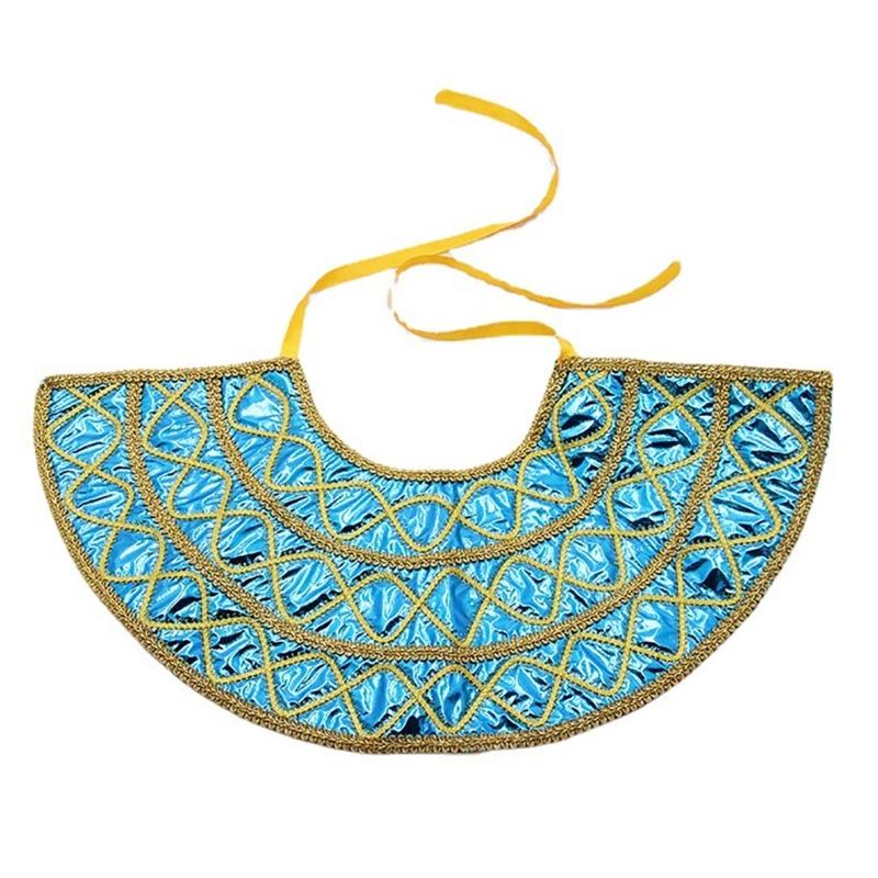 Egyptian Costume Accessories Set Egyptian Pharaoh Headpiece Egyptian Collar Wristbands for Halloween Role Play Cosplay