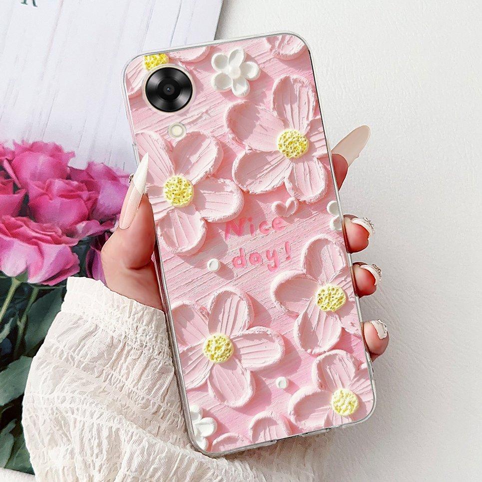 Case For Oppo A17k A17 4G Back Cover Oppo CPH2471 CPH2477 Colorful Butterfly Flower Painting Phone Cases Transparent Soft TPU