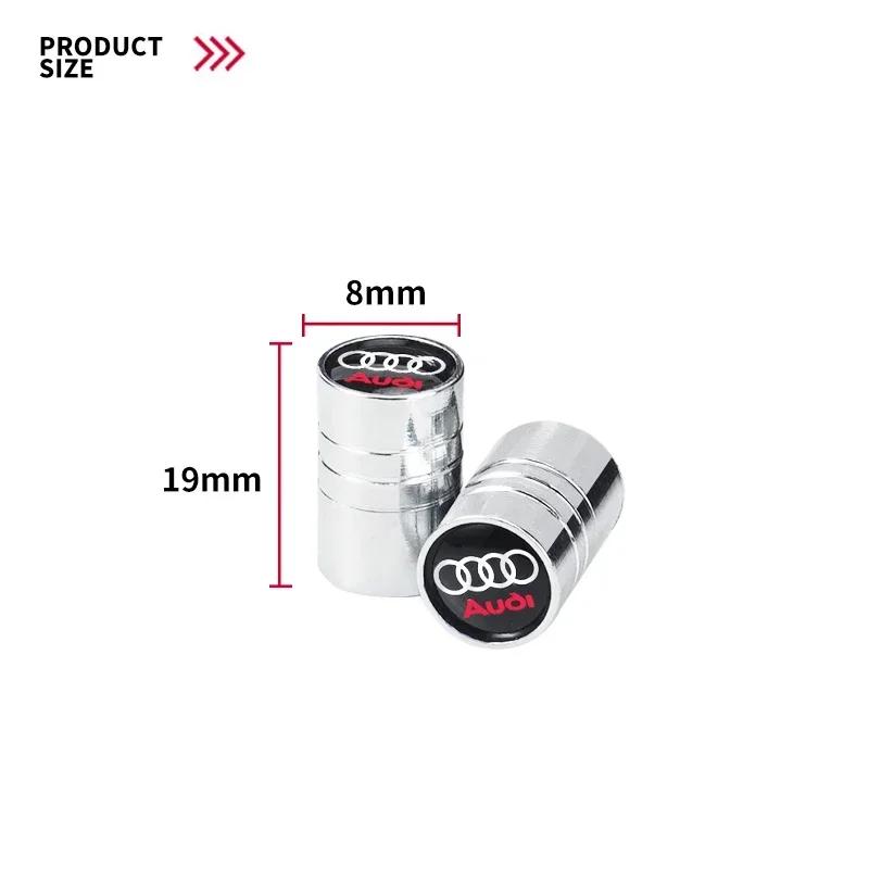 4pcs/set Car valve stem caps cover For tt A1 A3 A4 A5 A6 A7 A8 Q2 Q3 Q5 Q7 TT S line S3 S4 S5 S6 R8 RS Car sticker accessories