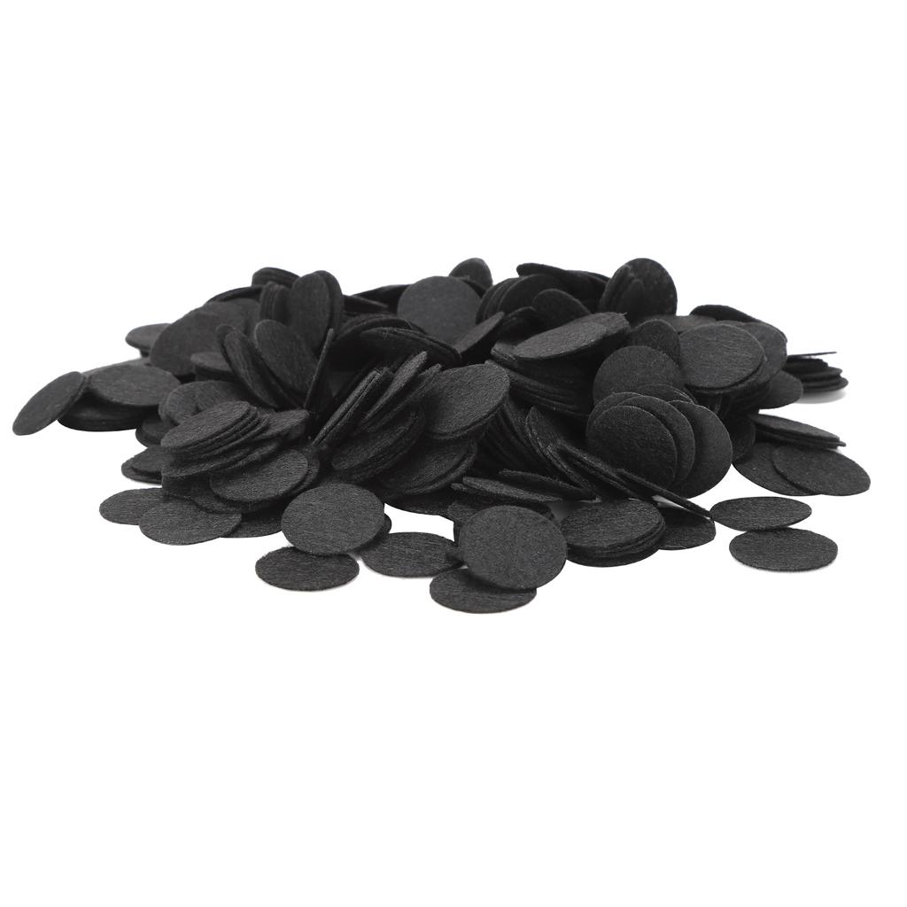 500Pcs Nonwoven Round Piece DIY Felt Crafts Cloth Flake Accessories Chip Hair Decoration 25mmBlack