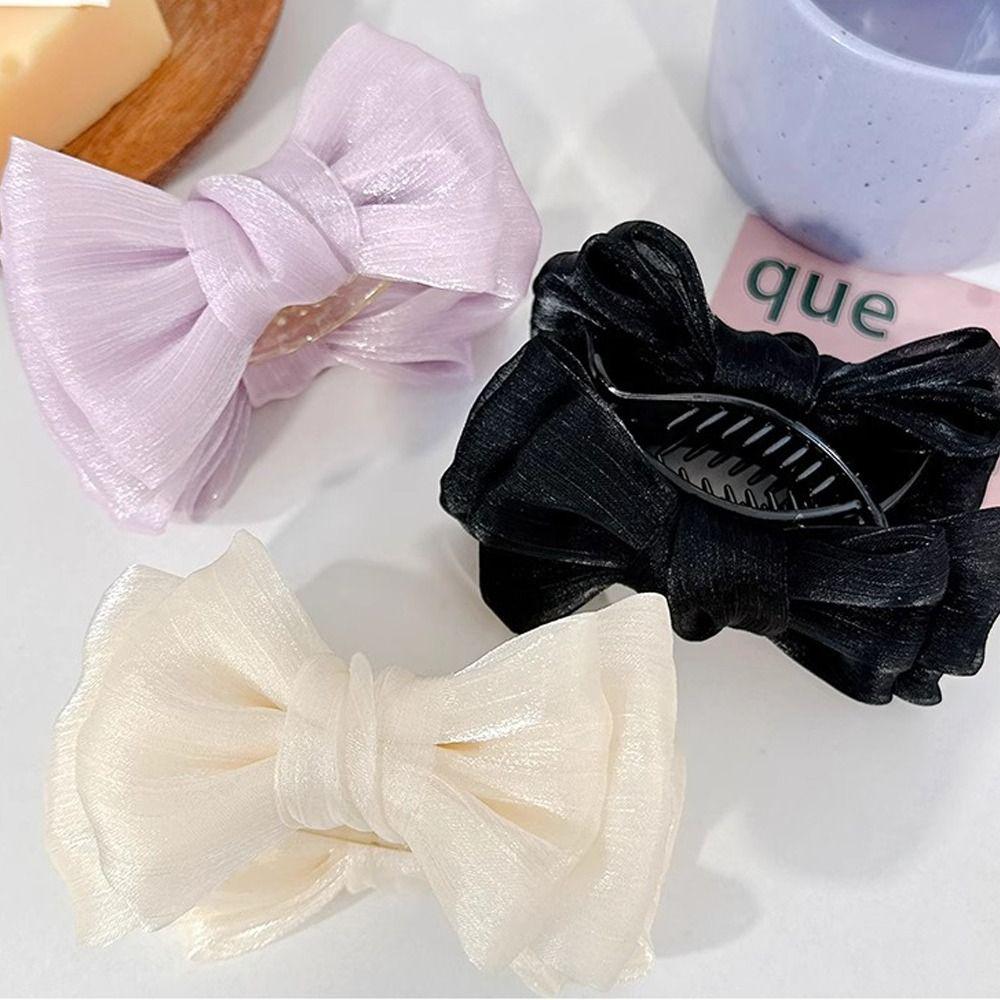 

Двухсторонняя заколка-краб для волос с большим бантом, новая заколка для детей