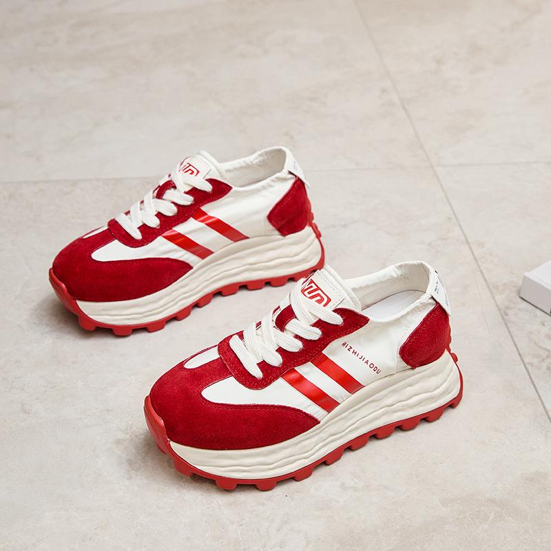 Inner Heightening Platform Retro Dad Shoes Women's Spring New Sports Shoes Casual Shoes German Training Shoes Forrest Gump Shoes