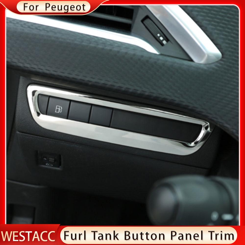 Autocolant ABS cromat pentru chei pentru mașină rezervor combustibil Panou panou ornamente ornamente autocolant pentru Peugeot 2008 2014 - LHD