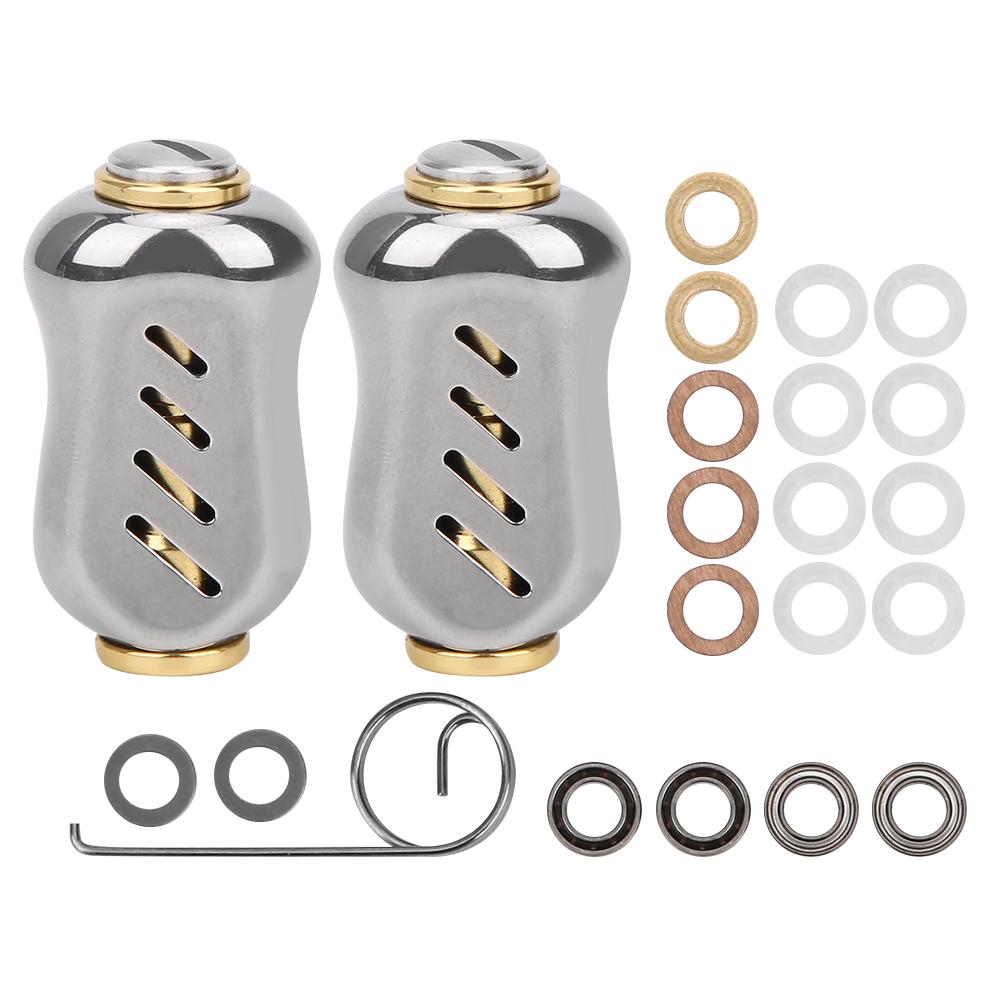 Stainless Steel Fishing Rocker Arm Handle Reel High Strength AntiCorrosion Modified Parts(Gun Gold )