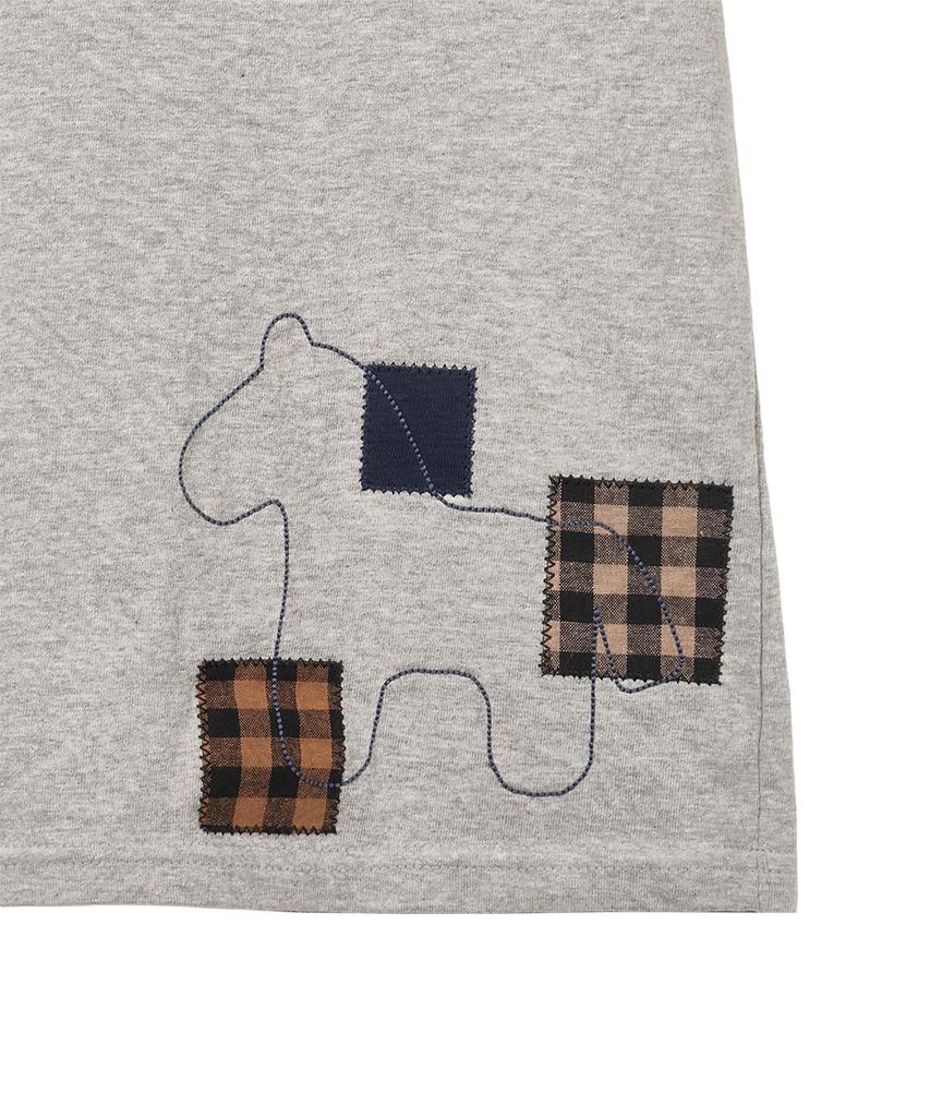 Dandel Dd Patch Applique Horse Tee (Grey)