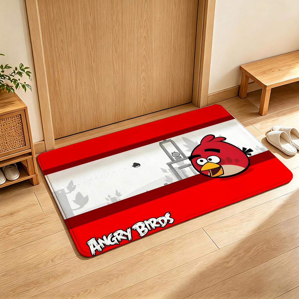 Game A-angry B-Birds Floor Mat Soft Flannel Floor Mat Suitable for Entryways, Living Rooms, Bedrooms, and Bathrooms