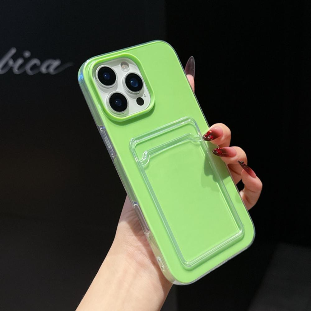 IPhone 16 15 13 12 11 17 Pro Max 14 Plus 17 Air TPU+PC Shockproof Card Slots Bumper Cover Candy Color Wallet Phone Cases