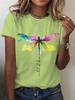 Colorful Watercolor Dragonfly Graphic Tee T-shirt
