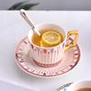 European Style Gilded Ceramic Coffee Cup with Dish Office Light Luxury Ceramic Mug Afternoon Tea Cups Household Drinkware