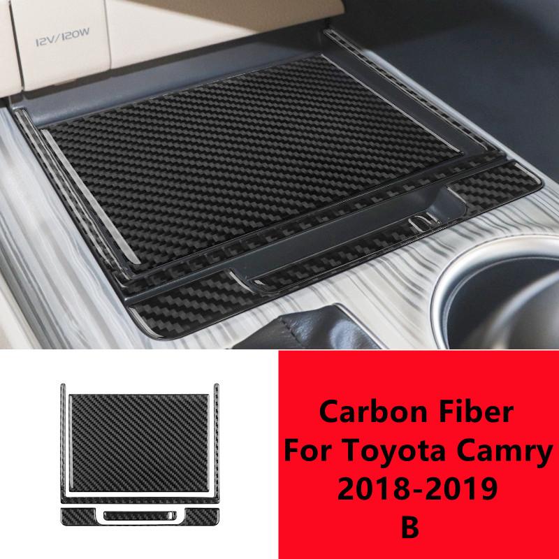 Carbon Fiber Car Interior Cover Trim For Toyota Camry 8 Center Console Storage Box Decoration Sticker Car Inner