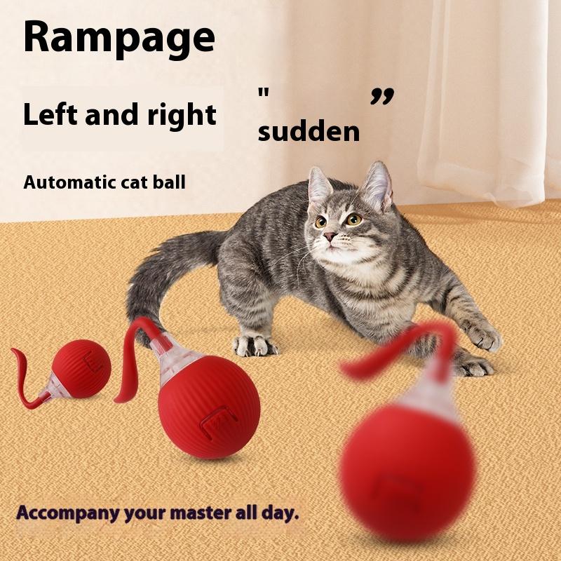 Popular Smart Cat Ball Toy Electric Automatic Rolling Indoor Interactive Silicone Kitten Training Toy