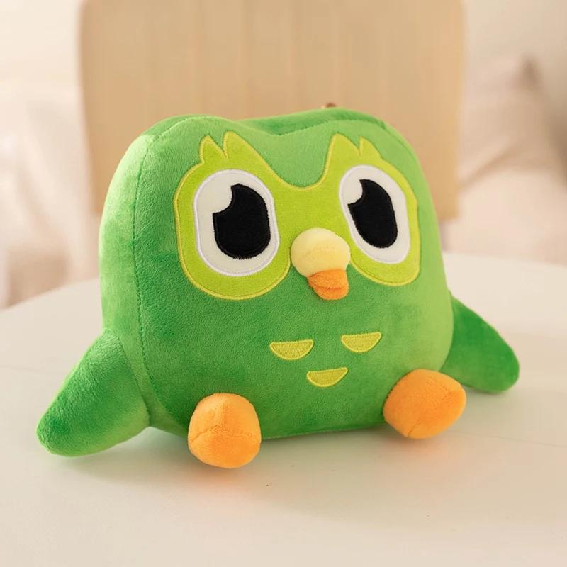 Kawaii Duolingo Green Owl Plush Toy Plushie of Duo The Owl Cartoon Anime Owl Doll Soft Stuffed Animal Children Birthday Gift