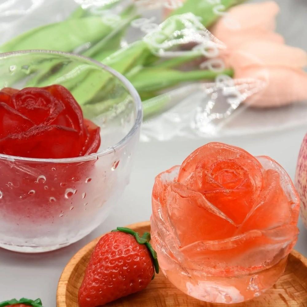 Easy To Clean Silicone Ice Cube Molds Reusable Diamond Ice Mold Premium Rose Shape Ice Molds Party