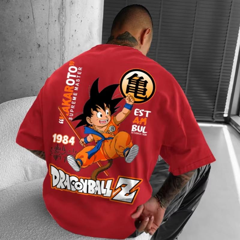 Camiseta Hombre Dragon Ball Z Anime Goku Cosplay Juvenil Oversize Estampado de Moda Verano Algodón Manga Corta Superior Ropa Casual Hombre Regalo