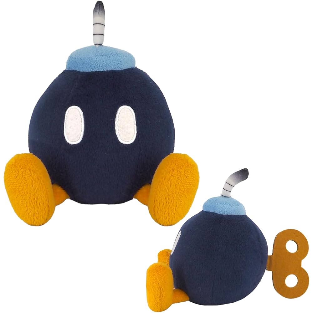 Sanei Boeki Super Mario All Star Collection Bomb-omb Plush Toy 10.5x16.5x11.5cm