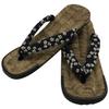 Edoten Geta Sandals with Tire Soles, Crow Bamboo, Cushioned Straps, Made In Japan, Cherry Blossom Color, Size LL