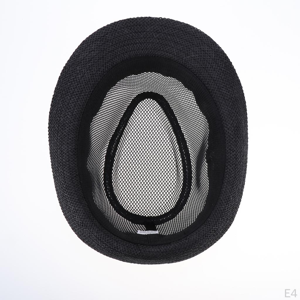 Men Women Linen Panama Hats Fedora Trilby Cap Short Brim Straw Sun Hat Travel Floppy Packable